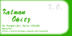 kalman opitz business card