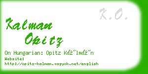 kalman opitz business card